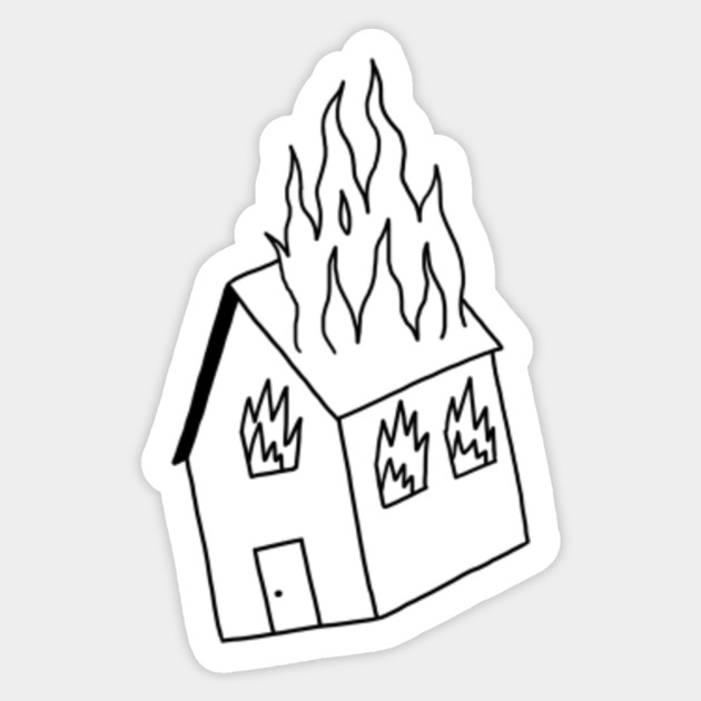 House On Fire Drawing : 2d animation motion graphics showing a cottage